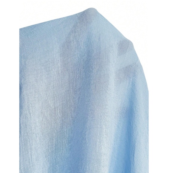 Blue Button Down Shirt Long Sleeve Chest Pocket - Picture 8 of 9